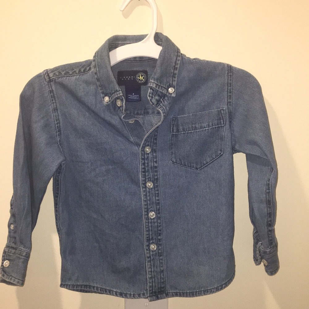 J. Khaki Boys Button Down Shirt Size 4